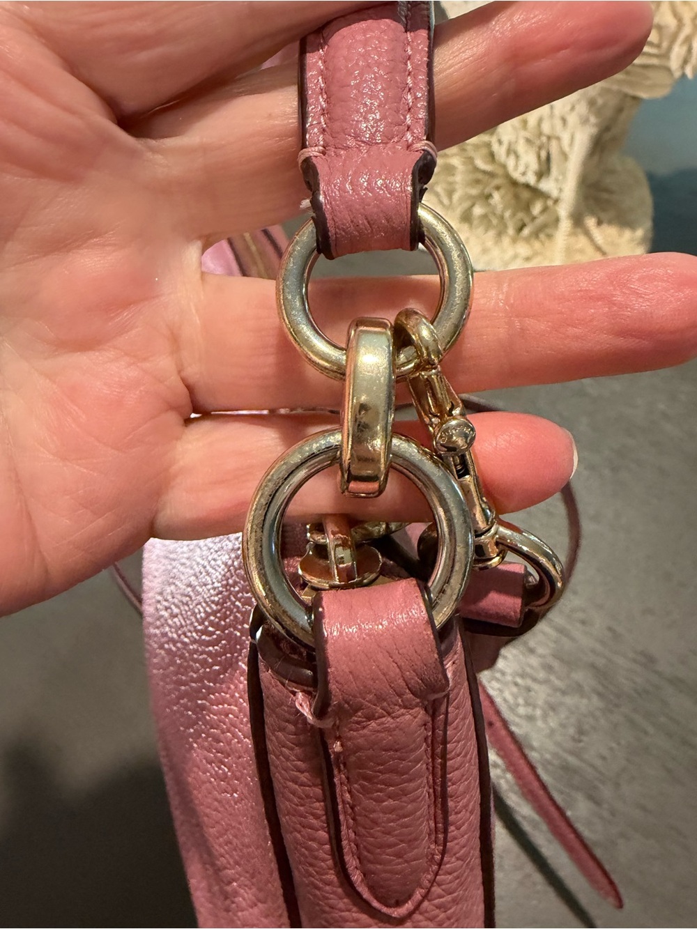Coach Chelsea Pebbled Leather Shoulder Bag Shadow Pink D1892-56819 - Picture 13 of 16